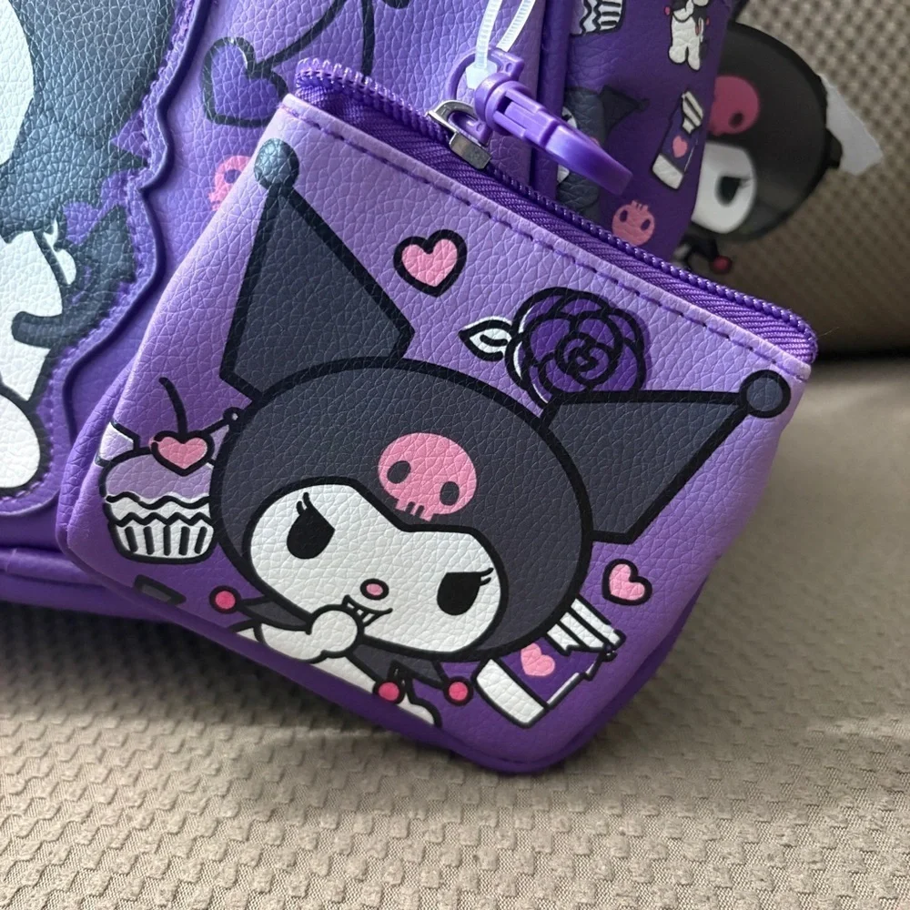 Kuromi Kids Backpack and Coin Pouch in Purple